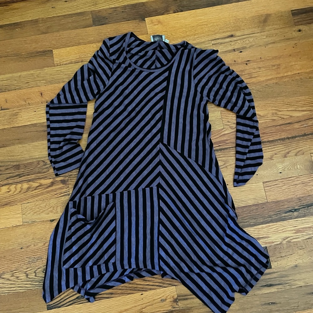 Purple and black stripe INAE tunic